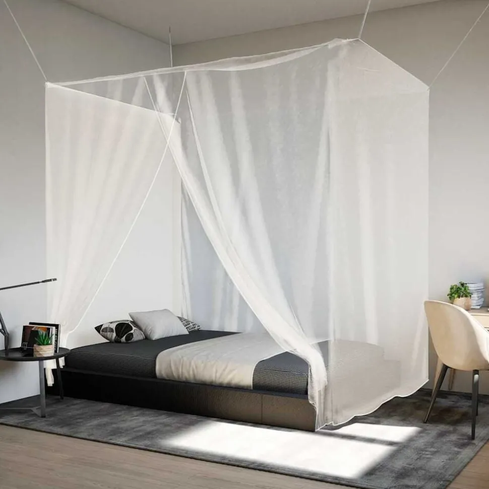 vidaXL Hangende klamboe 156 gaas 220x100x150 cm wit