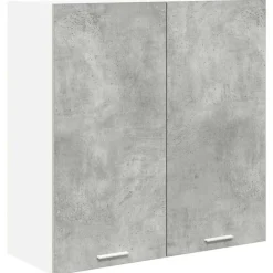 vidaXL Hangkast met opslag Beton Grijs 80 x 31 x 80 cm Bewerkt hout