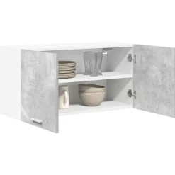 vidaXL Hangkast met opslag Beton Grijs 80 x 31 x 40 cm Bewerkt hout