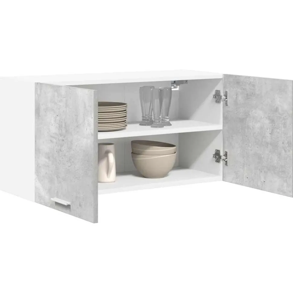 vidaXL Hangkast met opslag Beton Grijs 80 x 31 x 40 cm Bewerkt hout