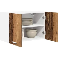 vidaXL Hangkast Oude Hout en Wit 60 x 31 x 40 cm Bewerkt hout