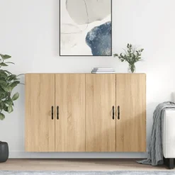 vidaXL Hangkasten 2 st bewerkt hout sonoma eikenkleurig