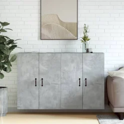 vidaXL Hangkasten 2 st bewerkt hout betongrijs