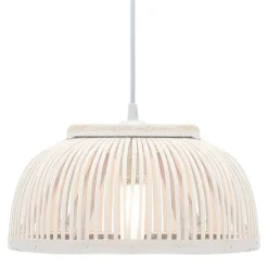 vidaXL Hanglamp halfrond 40 W E27 34x14,5 cm bamboe