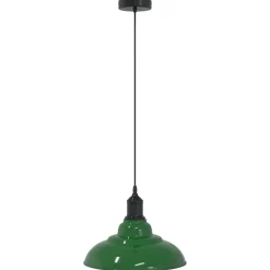 vidaXL Hanglamp in hoogte verstelbaar E27 Ø31 cm metaal glanzend groen