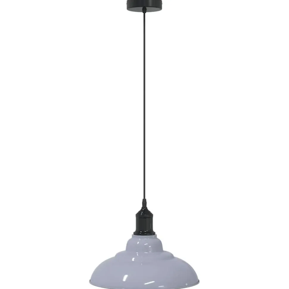 vidaXL Hanglamp in hoogte verstelbaar E27 Ø31 cm metaal glanzend grijs