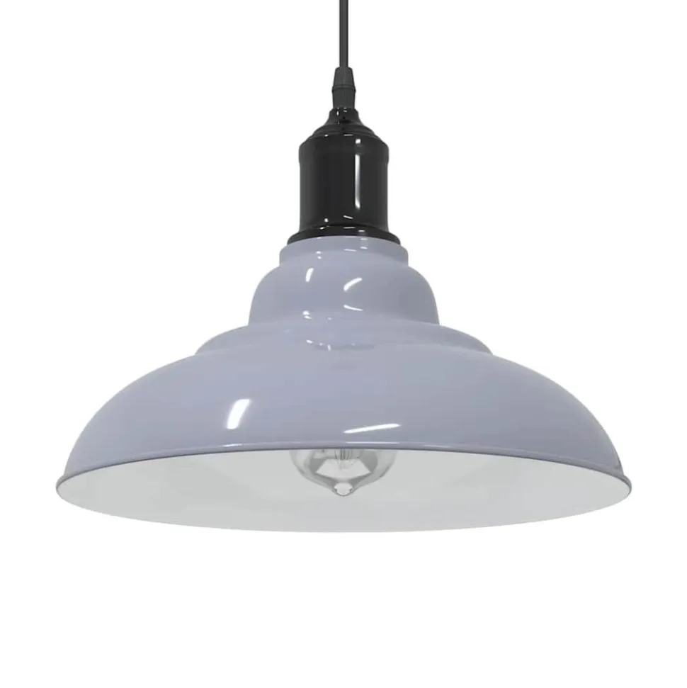 vidaXL Hanglamp in hoogte verstelbaar E27 Ø31 cm metaal glanzend grijs