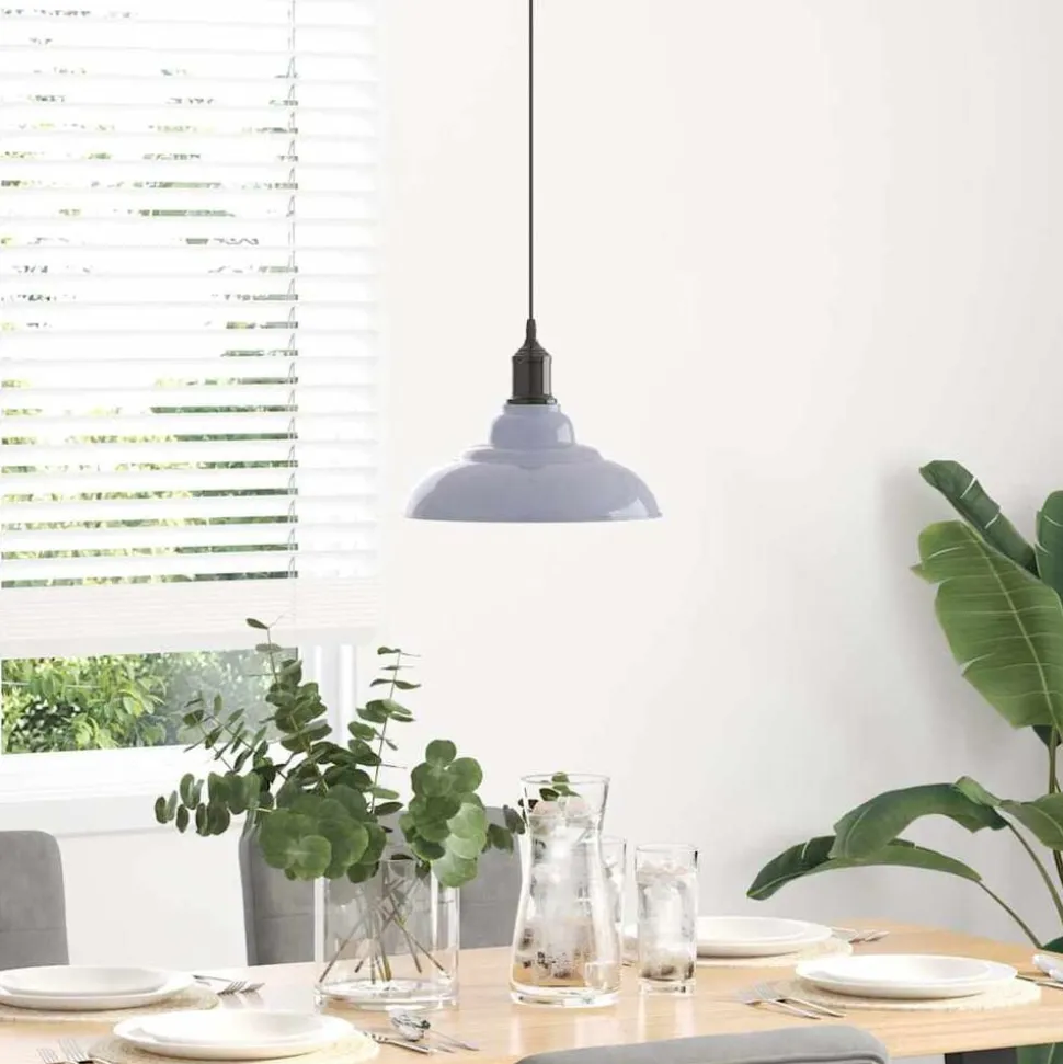 vidaXL Hanglamp in hoogte verstelbaar E27 Ø31 cm metaal glanzend grijs