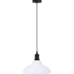 vidaXL Hanglamp in hoogte verstelbaar E27 Ø31 cm metaal glanzend wit