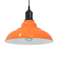 vidaXL Hanglamp in hoogte verstelbaar E27 Ø31cm metaal glanzend oranje