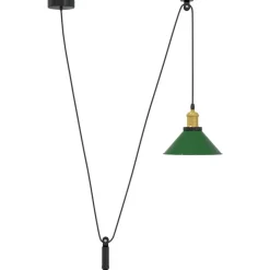 vidaXL Hanglamp in hoogte verstelbaar E27 Ø22 cm metaal glanzend groen