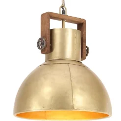 vidaXL Hanglamp industrieel rond 25 W E27 40 cm messingkleurig