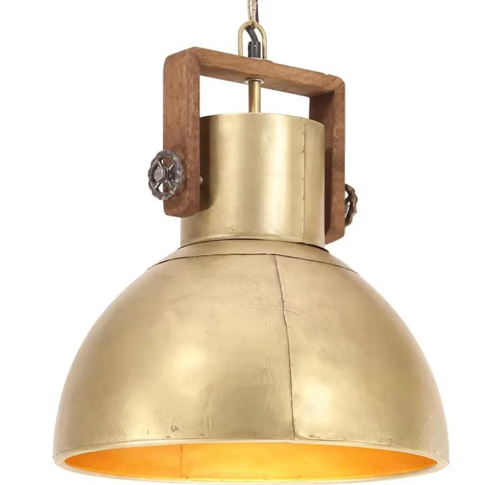 vidaXL Hanglamp industrieel rond 25 W E27 40 cm messingkleurig