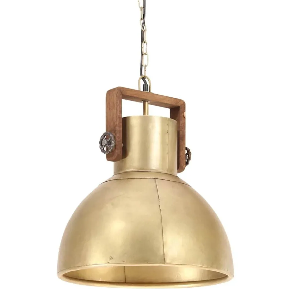 vidaXL Hanglamp industrieel rond 25 W E27 40 cm messingkleurig