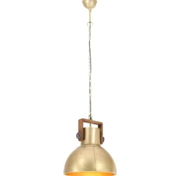 vidaXL Hanglamp industrieel rond 25 W E27 40 cm messingkleurig