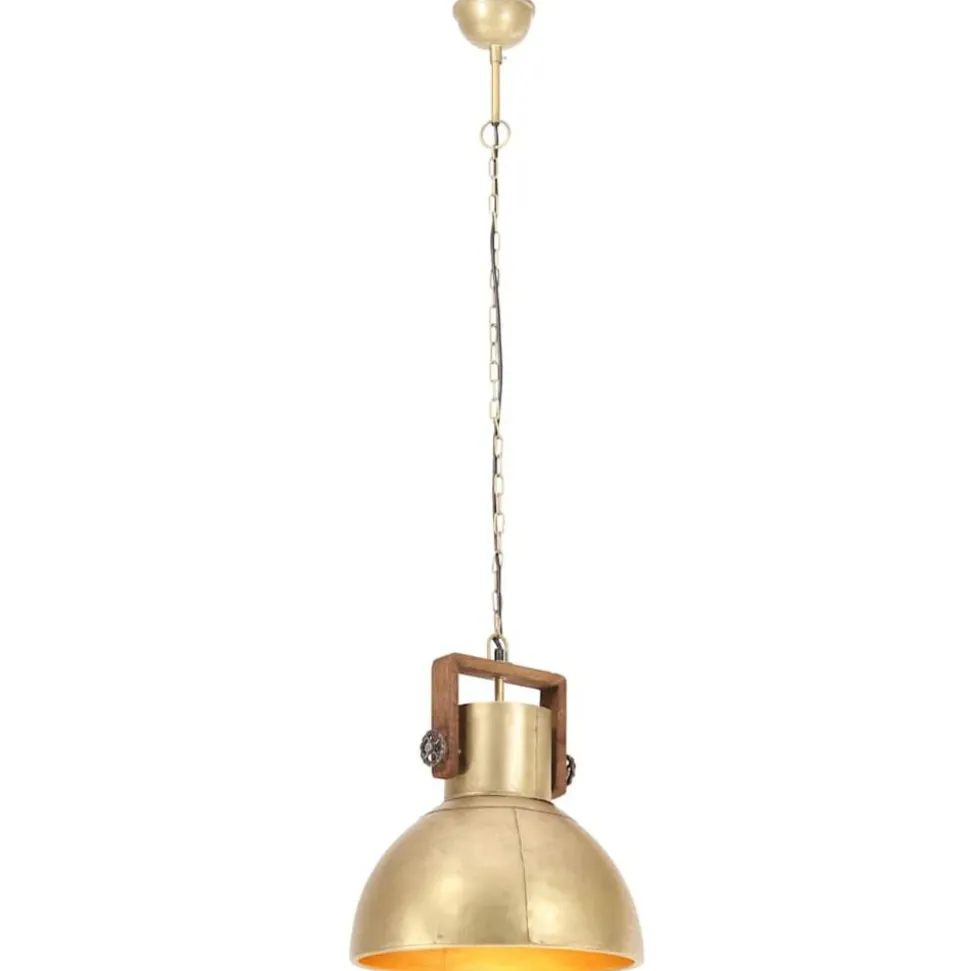 vidaXL Hanglamp industrieel rond 25 W E27 40 cm messingkleurig