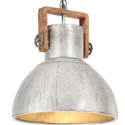 vidaXL Hanglamp industrieel rond 25 W E27 40 cm zilverkleurig
