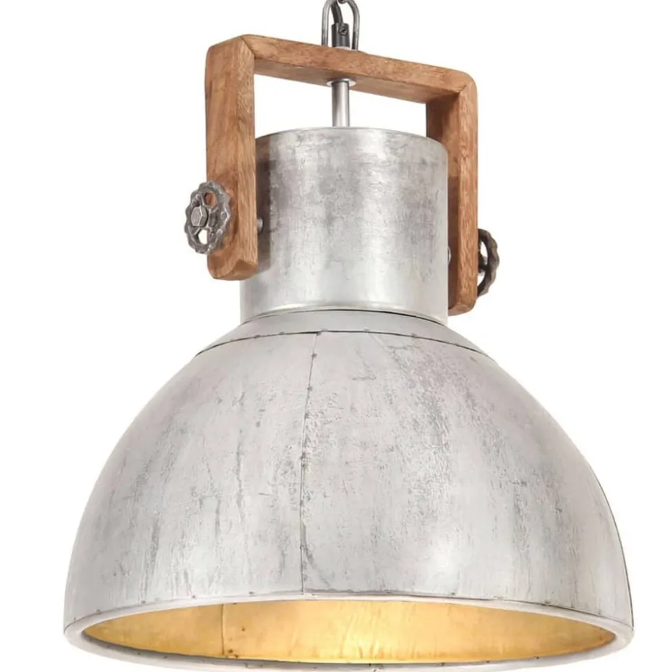 vidaXL Hanglamp industrieel rond 25 W E27 40 cm zilverkleurig