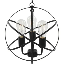 vidaXL Hanglamp rond 3xE27 zwart