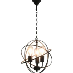 vidaXL Hanglamp rond 3xE27 zwart