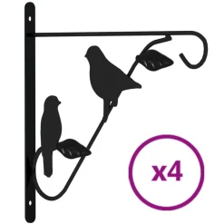 vidaXL Hangmandbeugels 4 st staal zwart