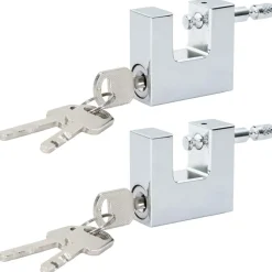 vidaXL Hangslot 2 pcs Zilver Staal