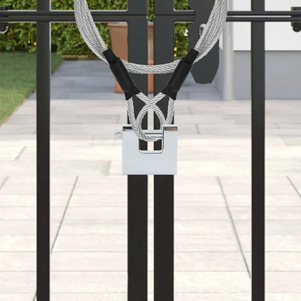 vidaXL Hangslot 2 pcs Zilver Staal