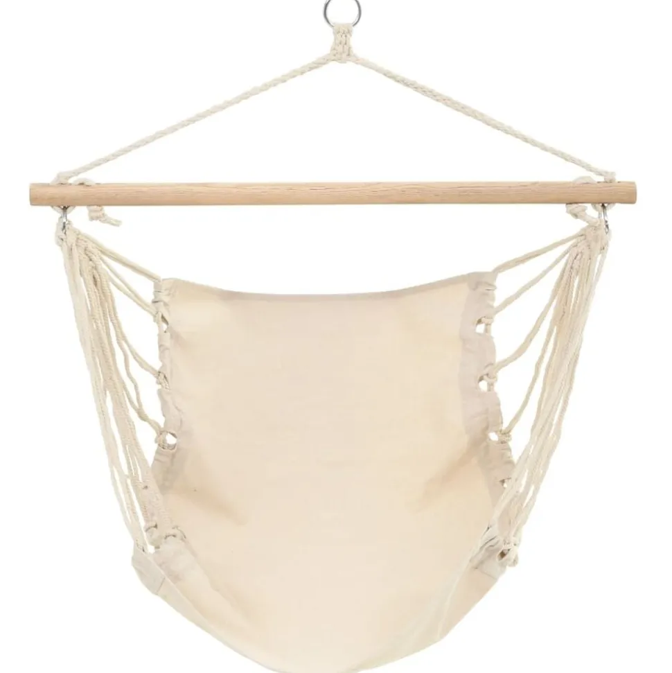 vidaXL Hangstoel opvouwbaar crème