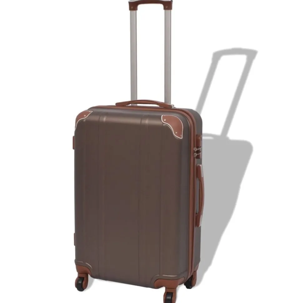 vidaXL Harde rolkoffer set bruin 4-dlg