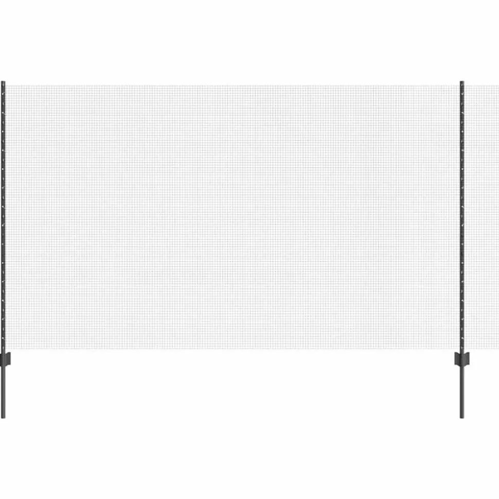 vidaXL Hek met Paal Grijs 1,4 x 25 m Staal en PVC