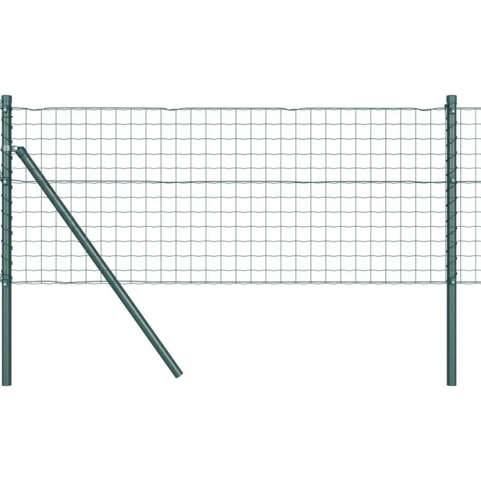 vidaXL Hek met Paal Groen 0,4 x 10 m Staal en PVC