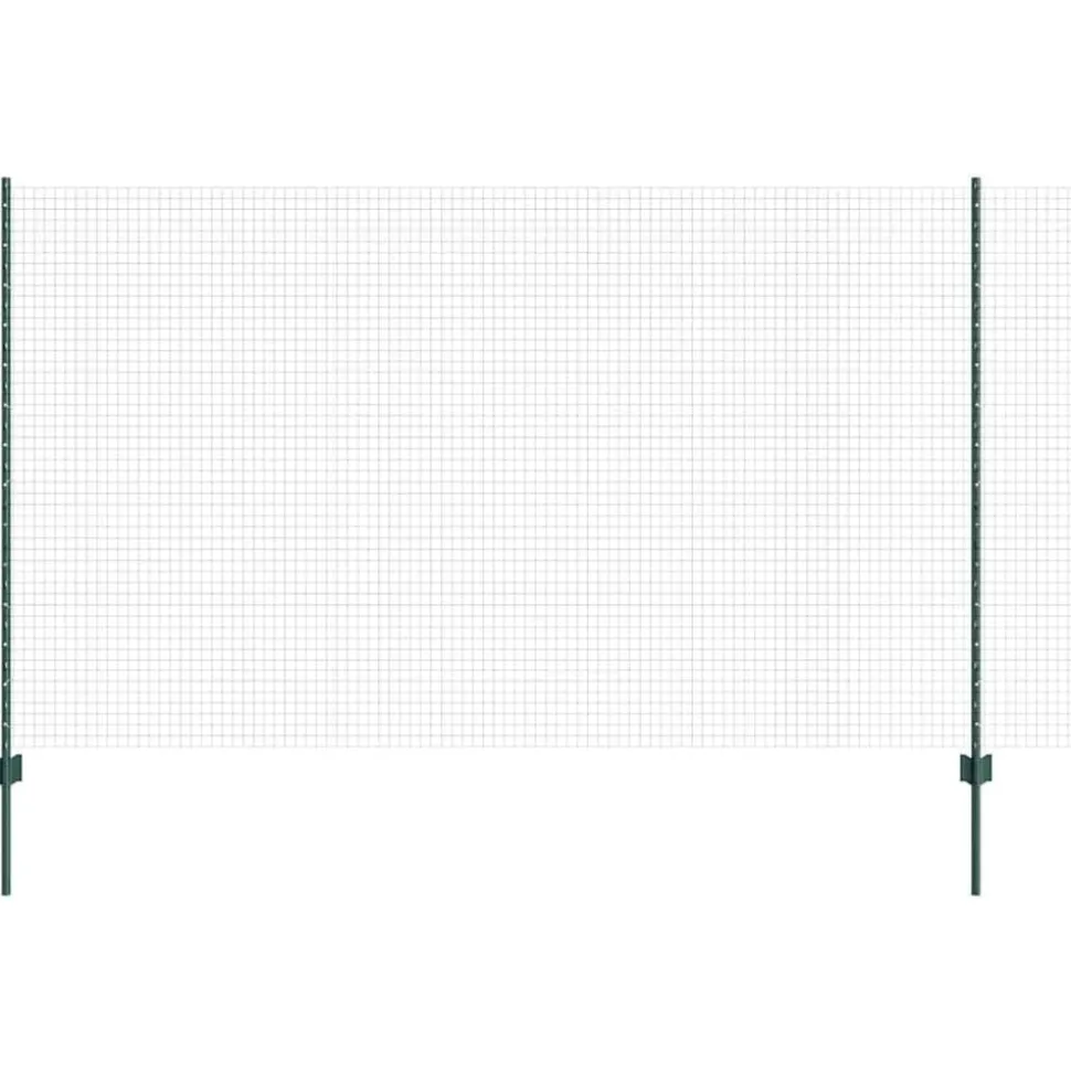 vidaXL Hek met Paal Groen 1,4 x 50 m Staal en PVC