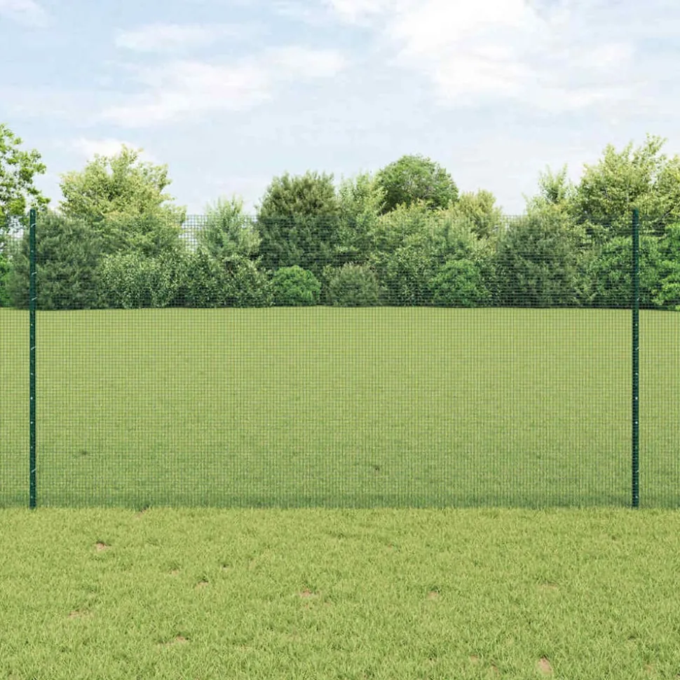 vidaXL Hek met Paal Groen 1,2 x 10 m Staal en PVC