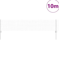 vidaXL Hek met Paal Zilver 0,4 x 10 m Staal