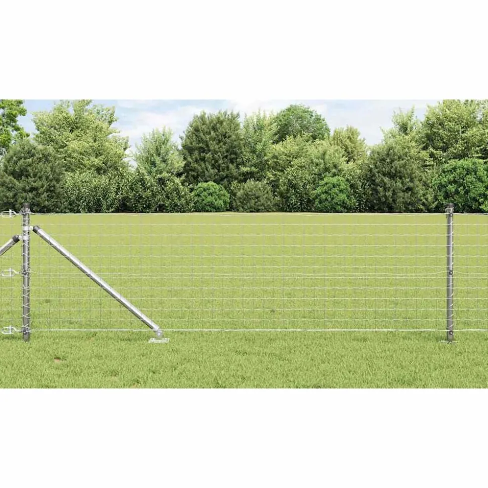 vidaXL Hek met Paal Zilver 0,4 x 10 m Staal