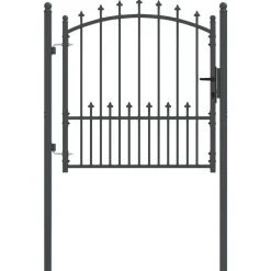 vidaXL Hekdeur met spijkers met slot Emmen Grijs 100 x 100 cm