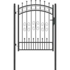 vidaXL Hekpoort Kampen met speerpunt zwart 103x125 cm staal