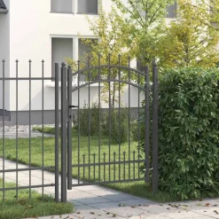 vidaXL Hekpoort Kampen met speerpunt zwart 103x125 cm staal