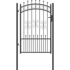 vidaXL Hekpoort Kampen met speerpunt zwart 103x150 cm staal