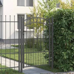 vidaXL Hekpoort Kampen met speerpunt zwart 103x150 cm staal