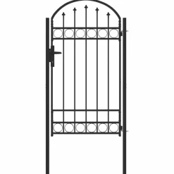 vidaXL Hekpoort met slot Assen Grijs 100 x 175 cm Gepoedercoat staal