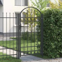 vidaXL Hekpoort met slot Assen Grijs 100 x 175 cm Gepoedercoat staal
