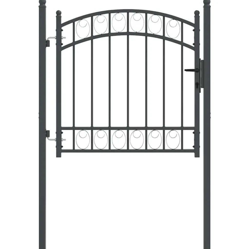 vidaXL Hekpoort met slot Emmen Grijs 100 x 100 cm Poedergecoat staal