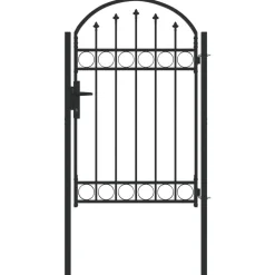 vidaXL Hekpoort met slot Assen Grijs 100 x 150 cm Gepoedercoat staal