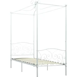vidaXL Hemelbedframe metaal wit 90x200 cm