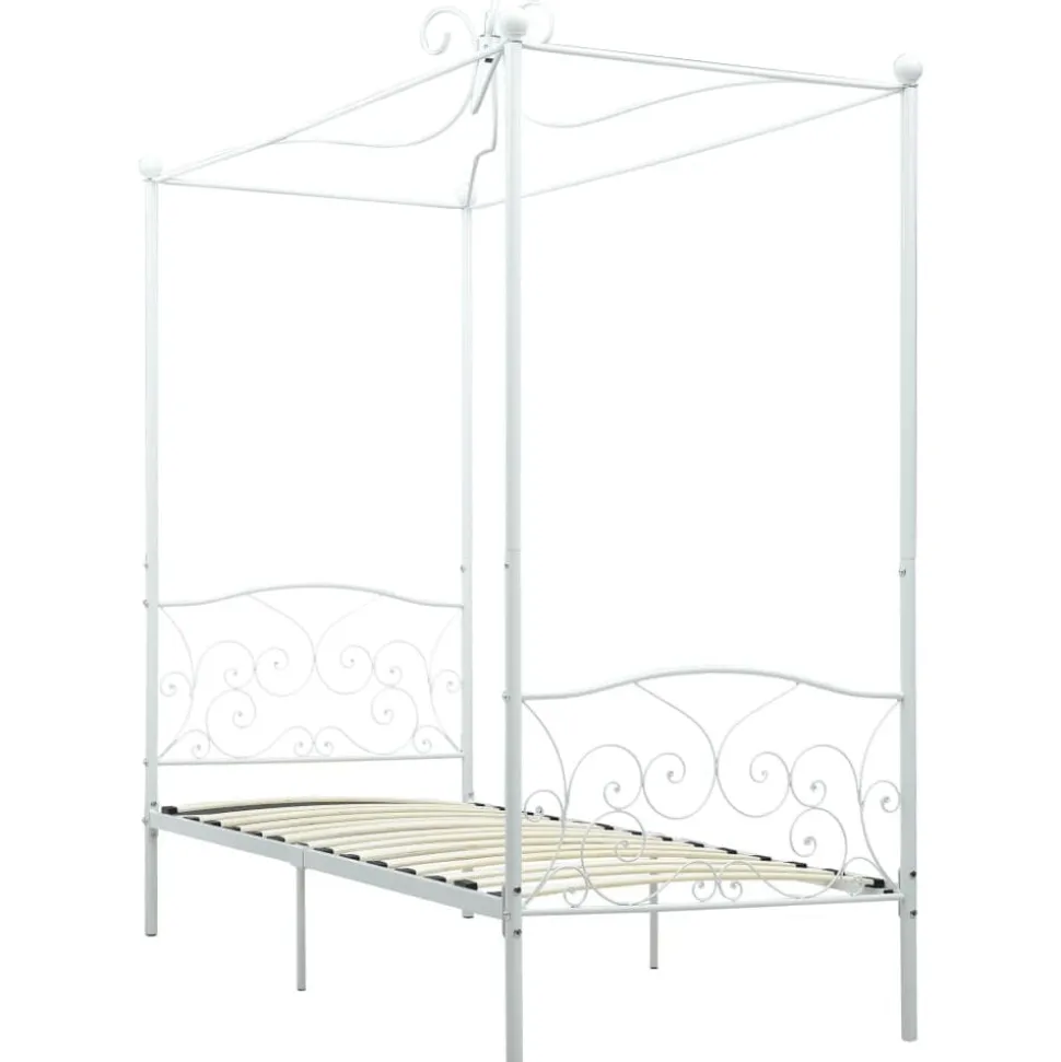 vidaXL Hemelbedframe metaal wit 90x200 cm