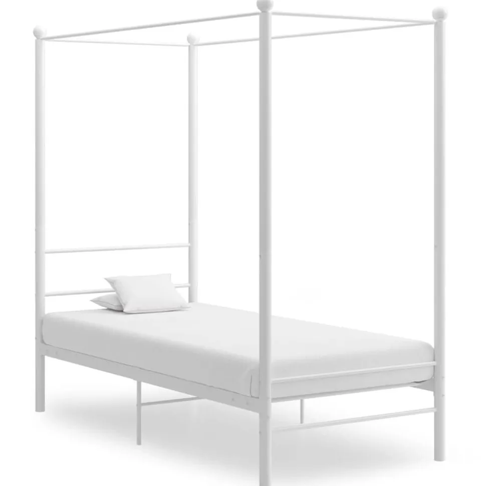vidaXL Hemelbedframe metaal wit 90x200 cm