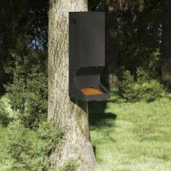 vidaXL Hertenvoerbak Zwart 28 x 30 x 80 cm Koudgewalst Staal