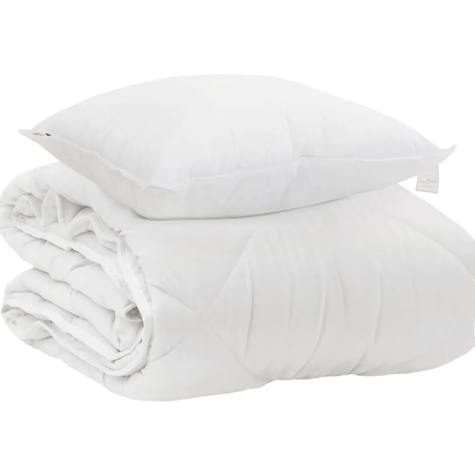 vidaXL Het Duvet voor Elk Seizoen met kussen 2 pcs Wit Microvezel