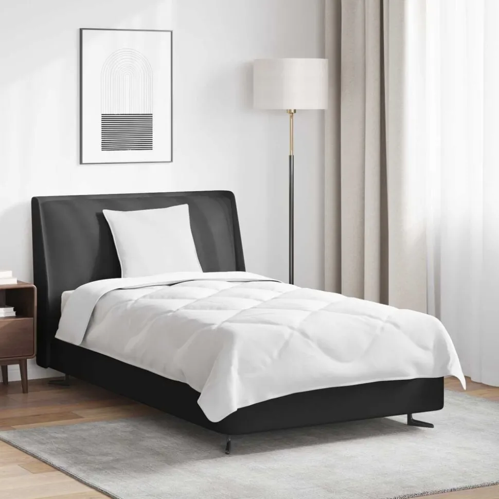 vidaXL Het Duvet voor Elk Seizoen met kussen 2 pcs Wit Microvezel